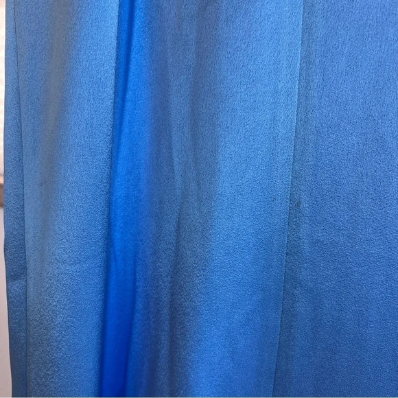 Alice + Olivia Diana V Neck High Slit Gown Cornflower Blue 6 Date Prom Formal - Picture 10 of 12